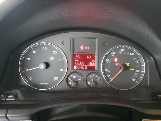 3VWRZ71K68M072610 - 2008 VOLKSWAGEN JETTA SE WHITE photo 9