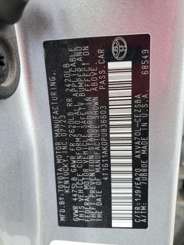 4T1G11AK0PU836603 - 2023 TOYOTA CAMRY SE NIGHT SHADE SILVER photo 12