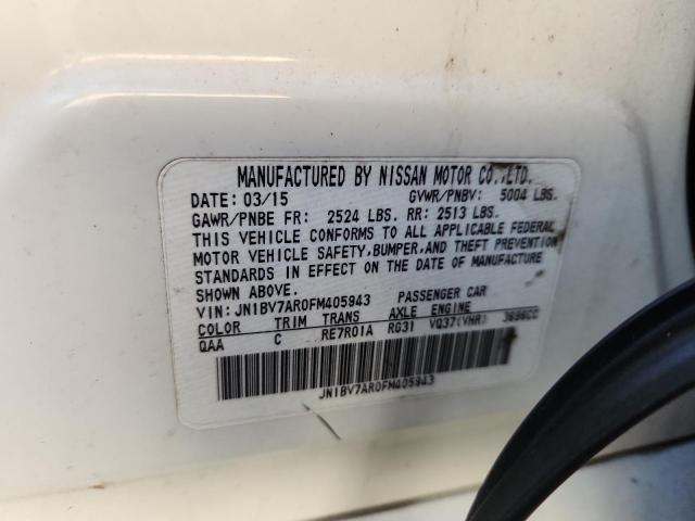JN1BV7AR0FM405943 - 2015 INFINITI Q50 BASE WHITE photo 12