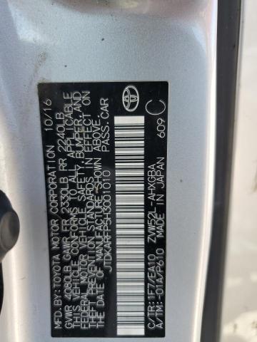 JTDKARFP5H3001010 - 2017 TOYOTA PRIUS PRIM ვერცხლისფერი ფოტო 13