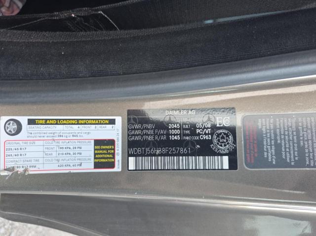 WDBTJ56H38F257861 - 2008 MERCEDES-BENZ CLK 350 灰色 照片 10