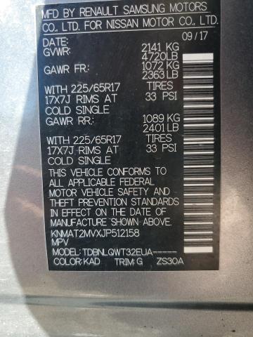 KNMAT2MVXJP512158 - 2018 NISSAN ROGUE S Grau Foto 14