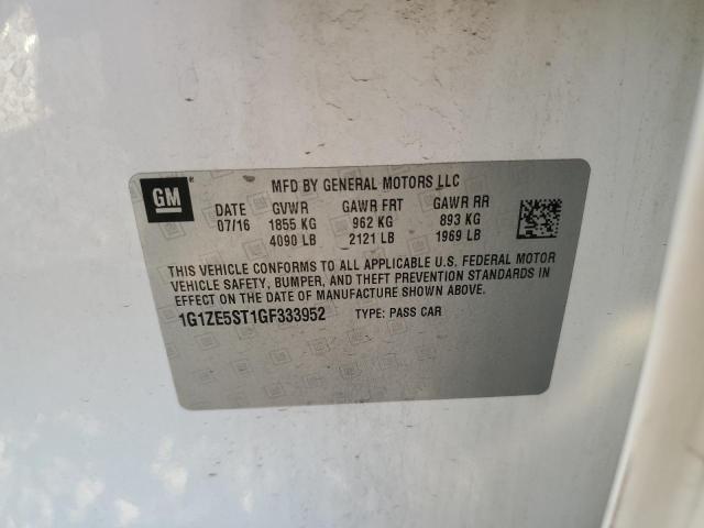 1G1ZE5ST1GF333952 - 2016 CHEVROLET MALIBU LT WHITE photo 12