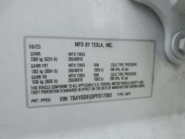 7SAYGDEE8PF817080 - 2023 TESLA MODEL Y WHITE photo 13