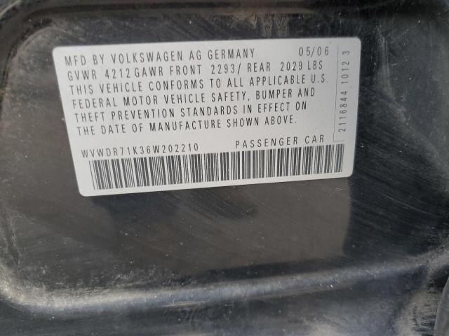 WVWDR71K36W202210 - 2006 VOLKSWAGEN RABBIT 黑色 照片 13