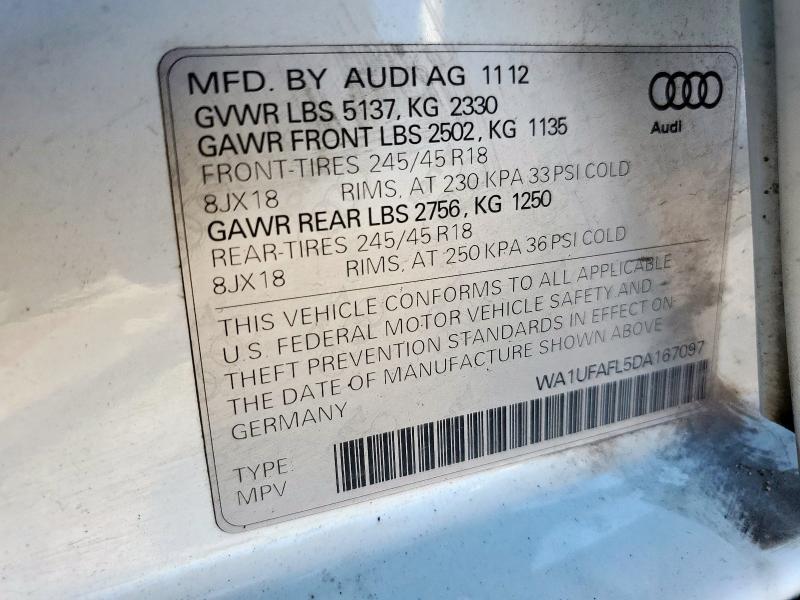 WA1UFAFL5DA167097 - 2013 AUDI A4 ALLROAD PREMIUM PLUS WHITE photo 12