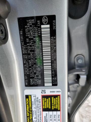 4T1T11AK0NU058685 - 2022 TOYOTA CAMRY SE SILVER photo 12