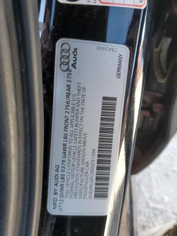 WAUHGAFC9DN031596 - 2013 AUDI A6 PRESTIGE შავი ფოტო 13