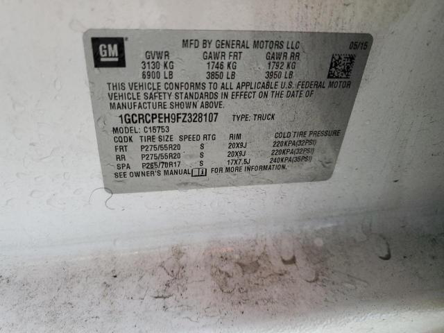 1GCRCPEH9FZ328107 - 2015 CHEVROLET SILVERADO C1500 Ağ foto 12