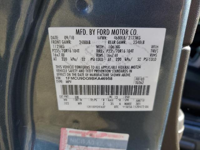 1FMCU9DG9BKA46958 - 2011 FORD ESCAPE XLT BLUE photo 12