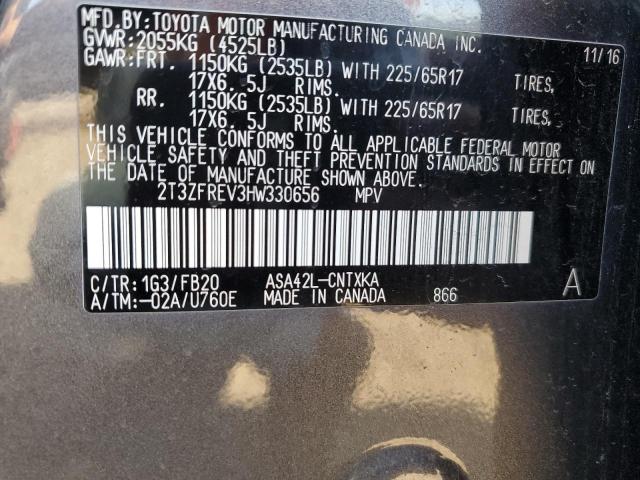 2T3ZFREV3HW330656 - 2017 TOYOTA RAV4 LE 石墨色 照片 14