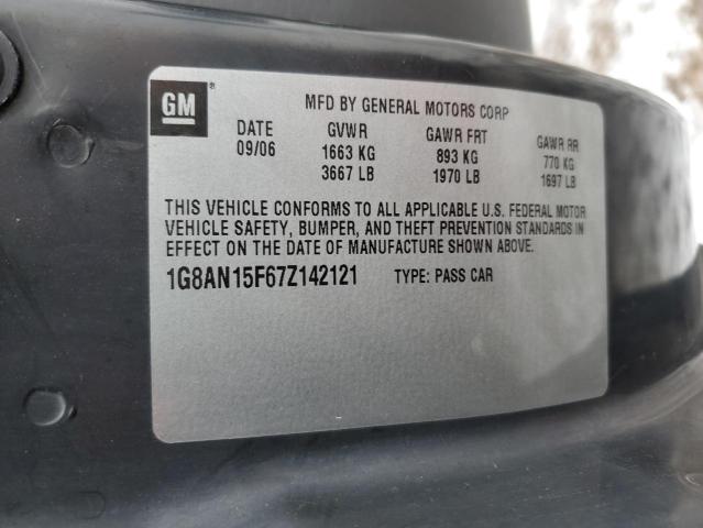 1G8AN15F67Z142121 - 2007 SATURN ION LEVEL 2 BLACK photo 12