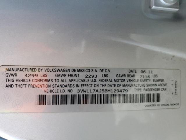 3VWLL7AJ5BM129479 - 2011 VOLKSWAGEN JETTA TDI SILVER photo 12