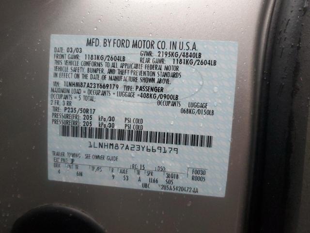 1LNHM87A23Y669179 - 2003 LINCOLN LS 银色 照片 12