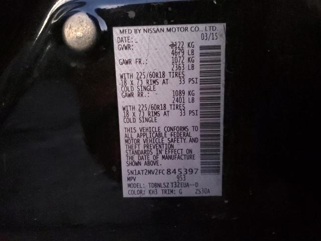5N1AT2MV2FC845397 - 2015 NISSAN ROGUE S BLACK photo 13