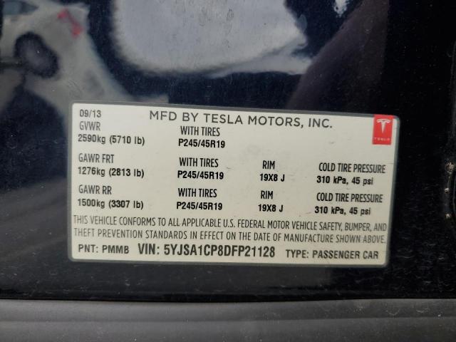 5YJSA1CP8DFP21128 - 2013 TESLA MODEL S BLUE photo 12