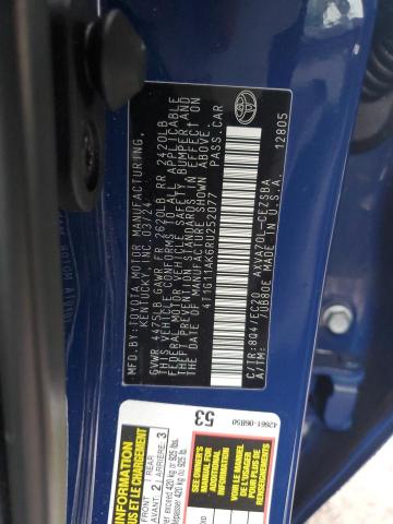 4T1G11AK6RU252077 - 2024 TOYOTA CAMRY SE NIGHT SHADE BLUE photo 12