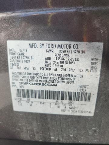 2FMPK3J92KBC43684 - 2019 FORD EDGE SEL Qəhvəyi foto 13