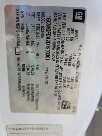 1GCWGFCA2D1903361 - 2013 CHEVROLET EXPRESS G2 Ақ фото 14