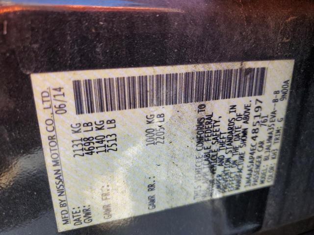 1N4AA5AP4EC485197 - 2014 NISSAN MAXIMA S BLACK photo 12