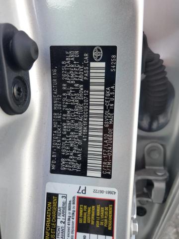 4T1BK1FK0CU520712 - 2012 TOYOTA CAMRY SE SILVER photo 13