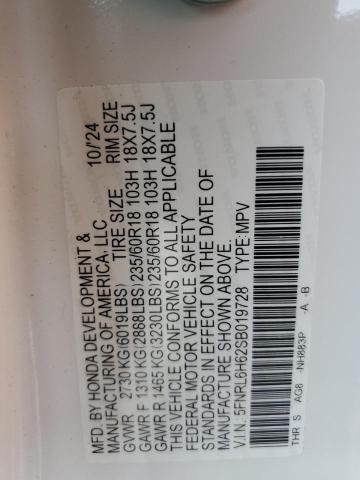 5FNRL6H62SB019728 - 2025 HONDA ODYSSEY EXL 白色 照片 13