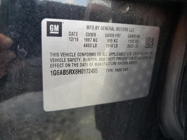 1G6AB5RX8H0172495 - 2017 CADILLAC ATS LUXURY შავი ფოტო 13