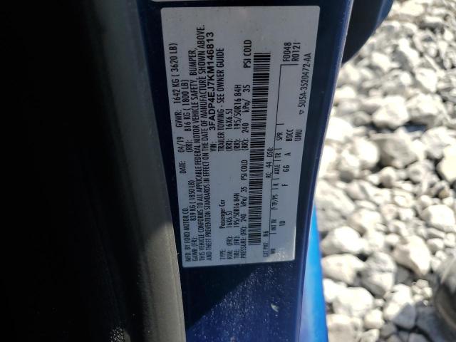 3FADP4EJ7KM146813 - 2019 FORD FIESTA SE ლურჯი ფოტო 13