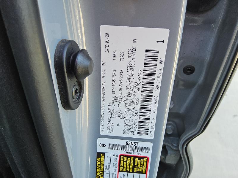 5TFAX5GN1LX175416 - 2020 TOYOTA TACOMA DOUBLE CAB GRAY photo 12