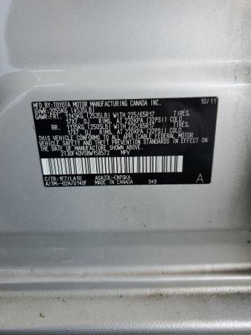 2T3DF4DV5BW158572 - 2011 TOYOTA RAV4 LIMITED SILVER photo 13