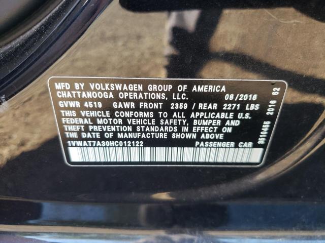 1VWAT7A30HC012122 - 2017 VOLKSWAGEN PASSAT S Qara foto 12