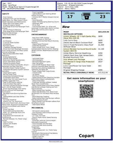 SALWG2FV2HA141896 - 2017 LAND ROVER RANGE ROVE SE GRAY photo 10