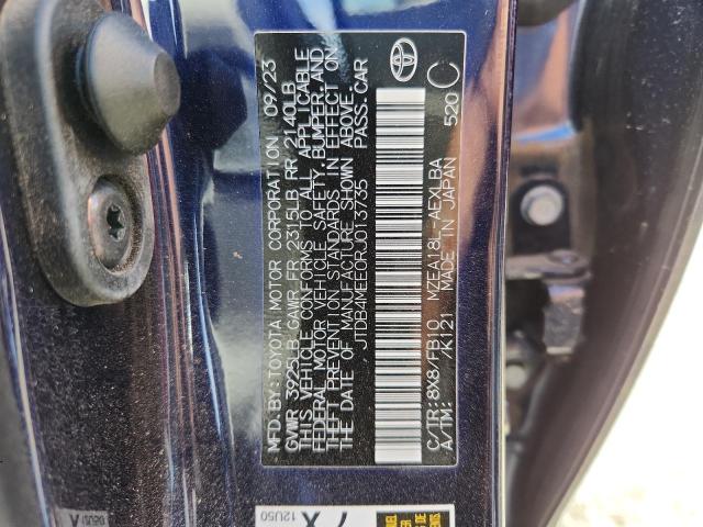 JTDB4MEE0RJ013735 - 2024 TOYOTA COROLLA LE Көк фото 13