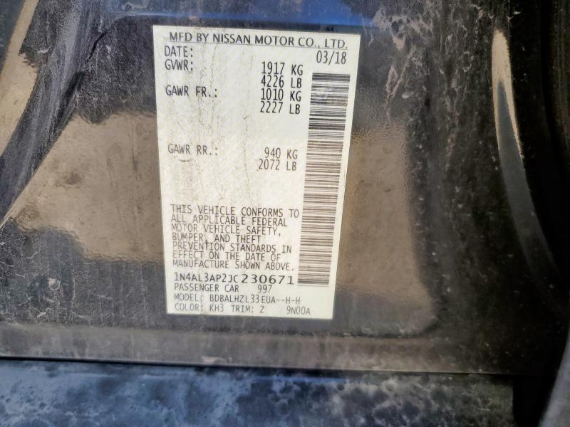 1N4AL3AP2JC230671 - 2018 NISSAN ALTIMA 2.5 黑色 照片 13