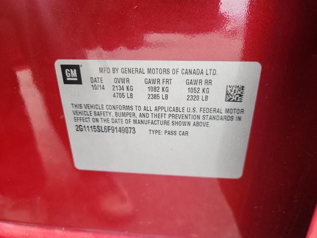 2G1115SL6F9149073 - 2015 CHEVROLET IMPALA LT 红色 照片 13