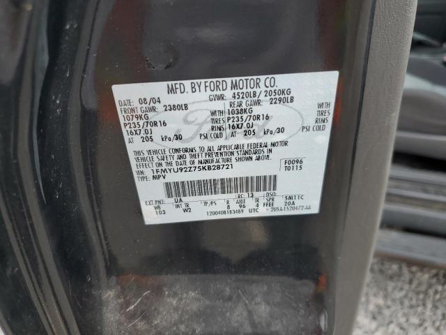 1FMYU92Z75KB28721 - 2005 FORD ESCAPE XLS BLACK photo 13