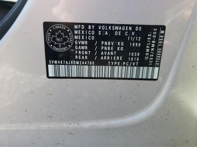 3VW467AJ9DM244780 - 2013 VOLKSWAGEN JETTA GLI ვერცხლისფერი ფოტო 13