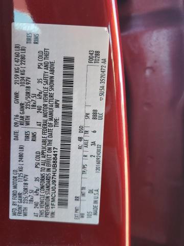 1FMCU0J97HUB88417 - 2017 FORD ESCAPE TITANIUM ბურგუნდია ფოტო 13