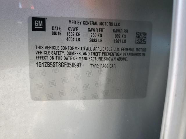 1G1ZB5ST8GF350997 - 2016 CHEVROLET MALIBU LS Plata foto 12