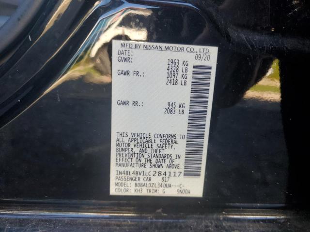 1N4BL4BV1LC284117 - 2020 NISSAN ALTIMA S BLACK photo 12