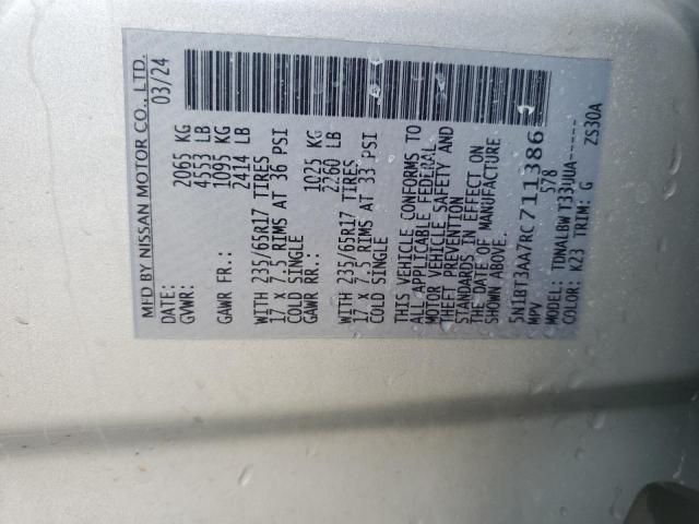 5N1BT3AA7RC711386 - 2024 NISSAN ROGUE S SILVER photo 14