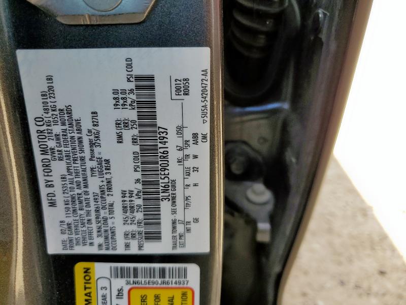 3LN6L5E90JR614937 - 2018 LINCOLN MKZ RESERVE Черный фото 12