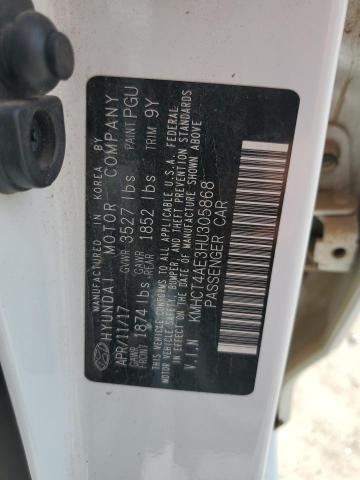 KMHCT4AE3HU305868 - 2017 HYUNDAI ACCENT SE თეთრი ფოტო 13