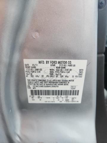 1FMCU9EG2BKC55070 - 2011 FORD ESCAPE LIMITED Gümüş fotoğraf 13