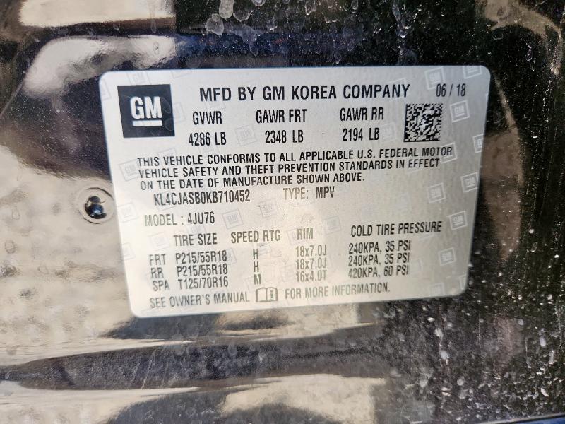 KL4CJASB0KB710452 - 2019 BUICK ENCORE PREFERRED Schwarz Foto 13