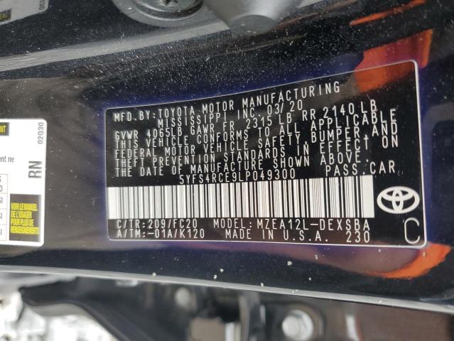 5YFS4RCE9LP049300 - 2020 TOYOTA COROLLA SE 黑色 照片 13