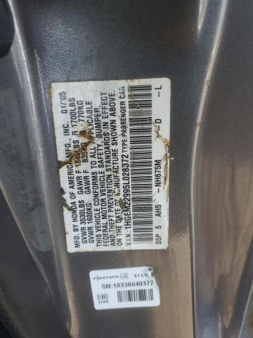 1HGEM22995L028372 - 2005 HONDA CIVIC EX ნაცრისფერი ფოტო 12