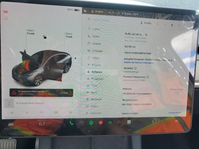 5YJYGDEE2MF257999 - 2021 TESLA MODEL Y 银色 照片 9