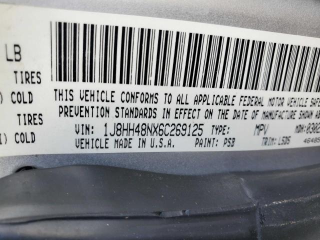 1J8HH48NX6C269125 - 2006 JEEP COMMANDER Gümüş foto 10