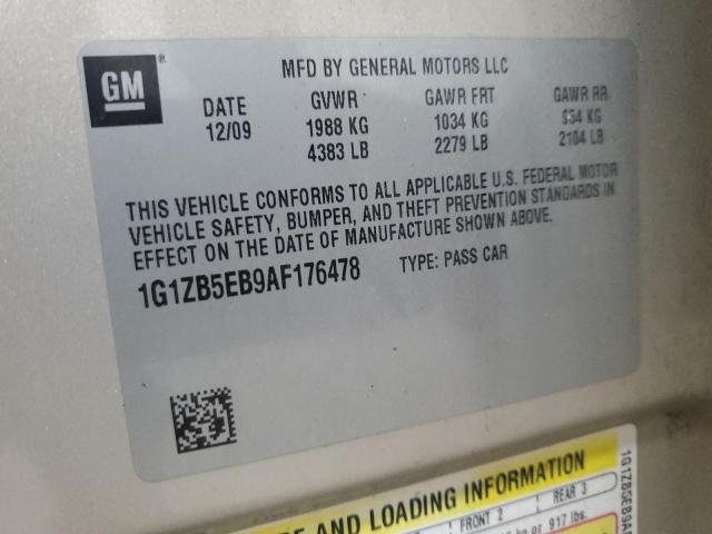 1G1ZB5EB9AF176478 - 2010 CHEVROLET MALIBU LS Beige Foto 12